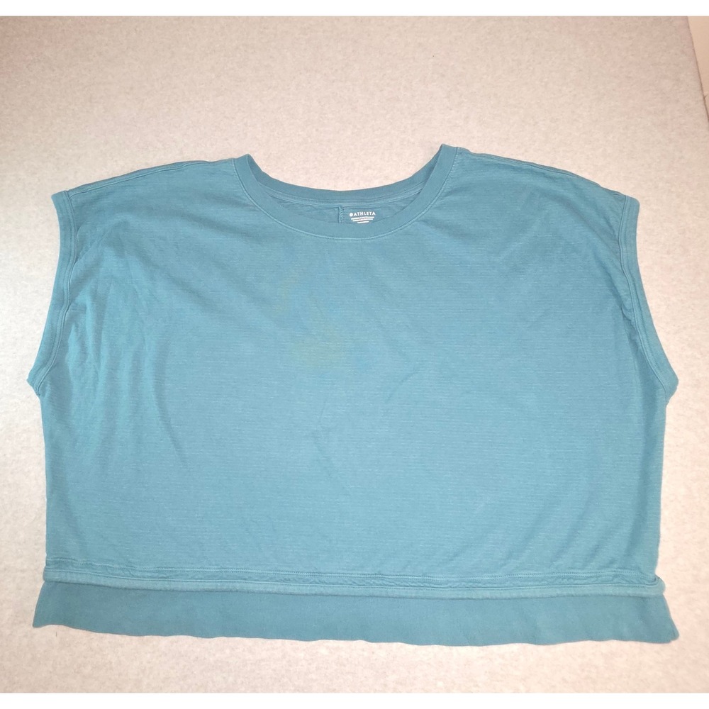 Athleta Relaxed Top 2X Teal Blue Layering Casual Athletic Tee Shirt